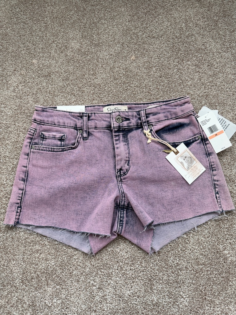 Jessica Simpson Purple Denim Frayed Hem Shorts